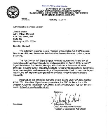 Page 1: White Privilege Army Course Ft Gordon