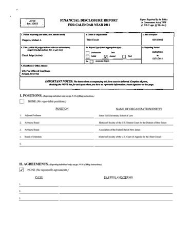 Michael A. Chagares 2011 Judicial Watch