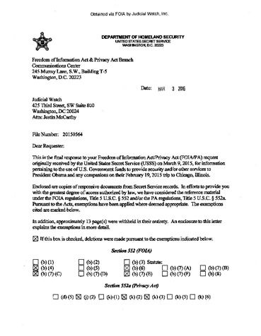 Page 1: Obama Travel Secret Service 2015