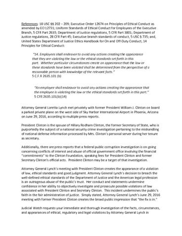 Page 1: DOJ IG Complaint Clinton Lynch June 30 2016
