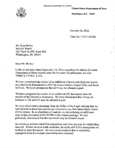 Page 1: JW v State Clinton conflicts 00772