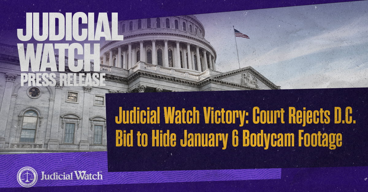 Judicial Watch scored a major victory as a D.C. court ruled the Metropolitan Police Department canno...