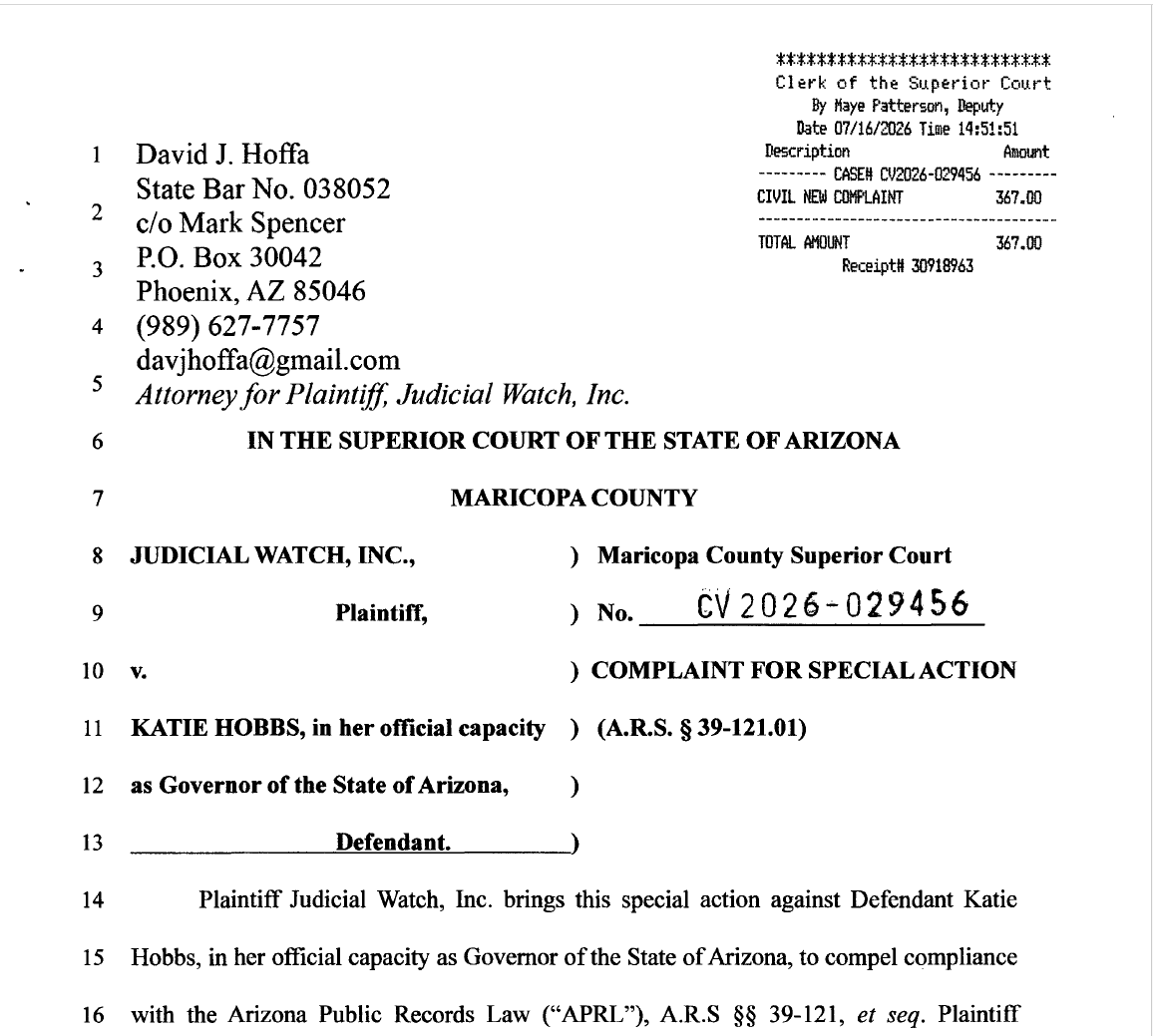 JW v Hobbs ICE Website complaint 029456