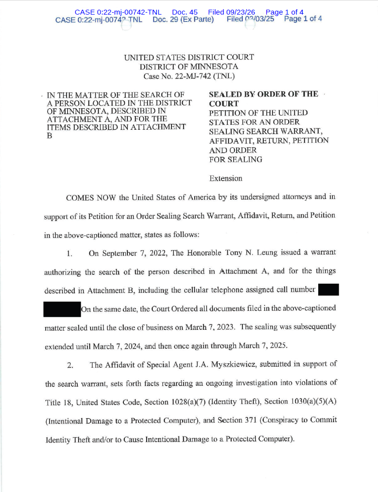 JW v U.S. District Court District of Minnesota March 2025 Petition 00742