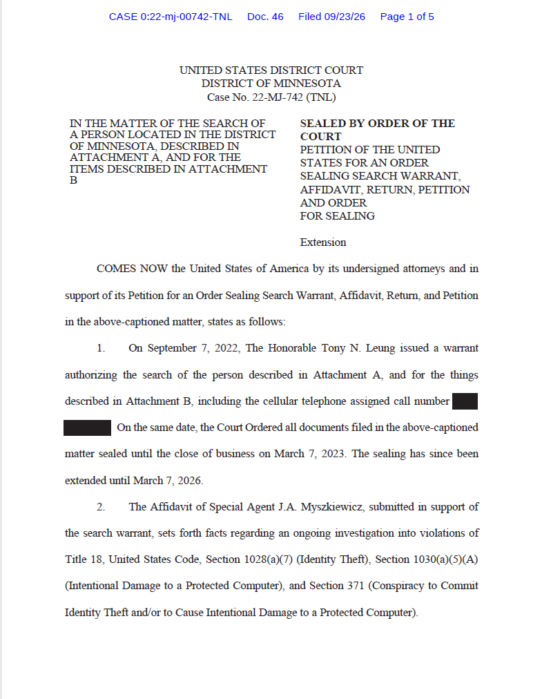 JW v U.S. District Court District of Minnesota March 2026 Petition 00742