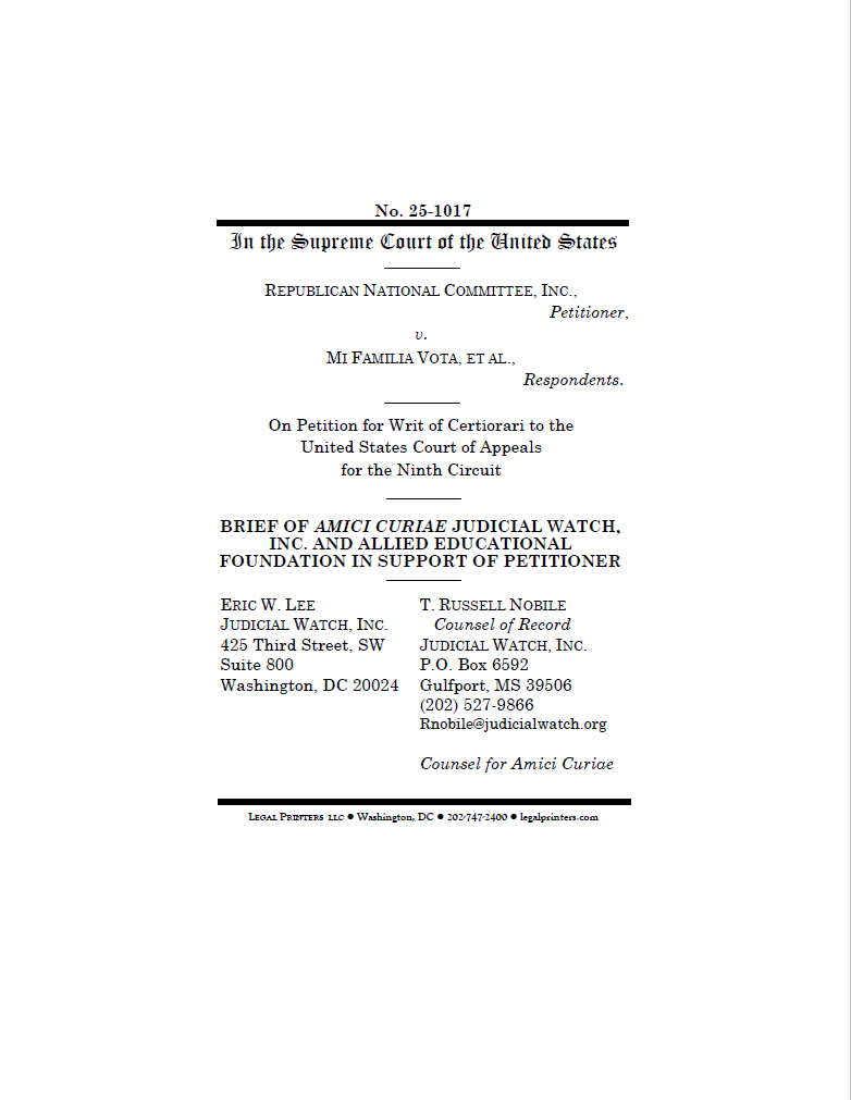 RNC v. Mi Famila Vota, et al. AZ SCOTUS 25-1017