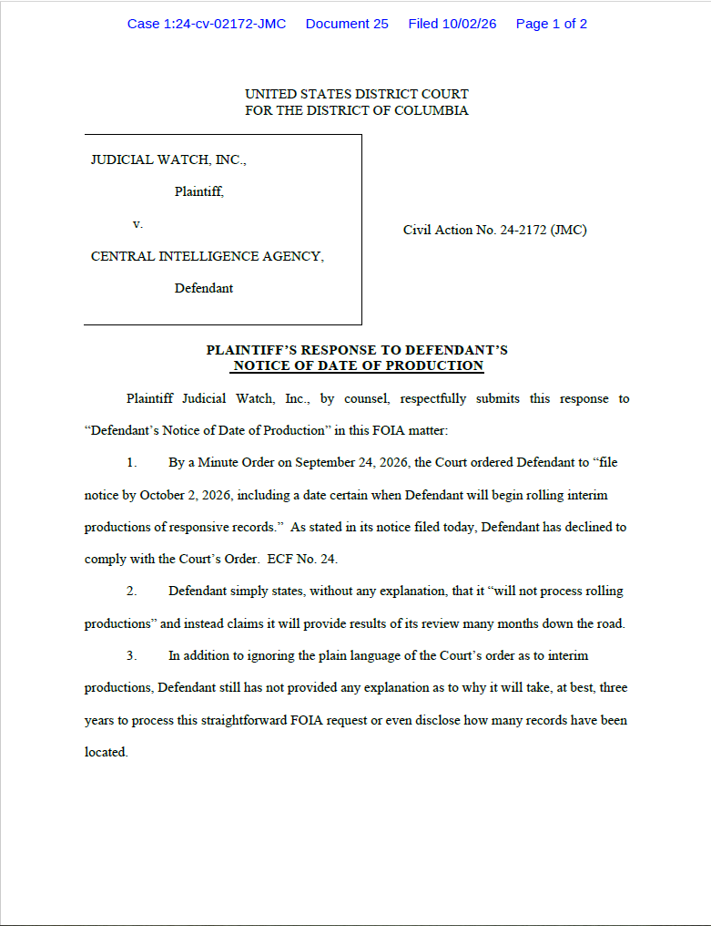 JW v CIA j6 prod response doc 25 02172