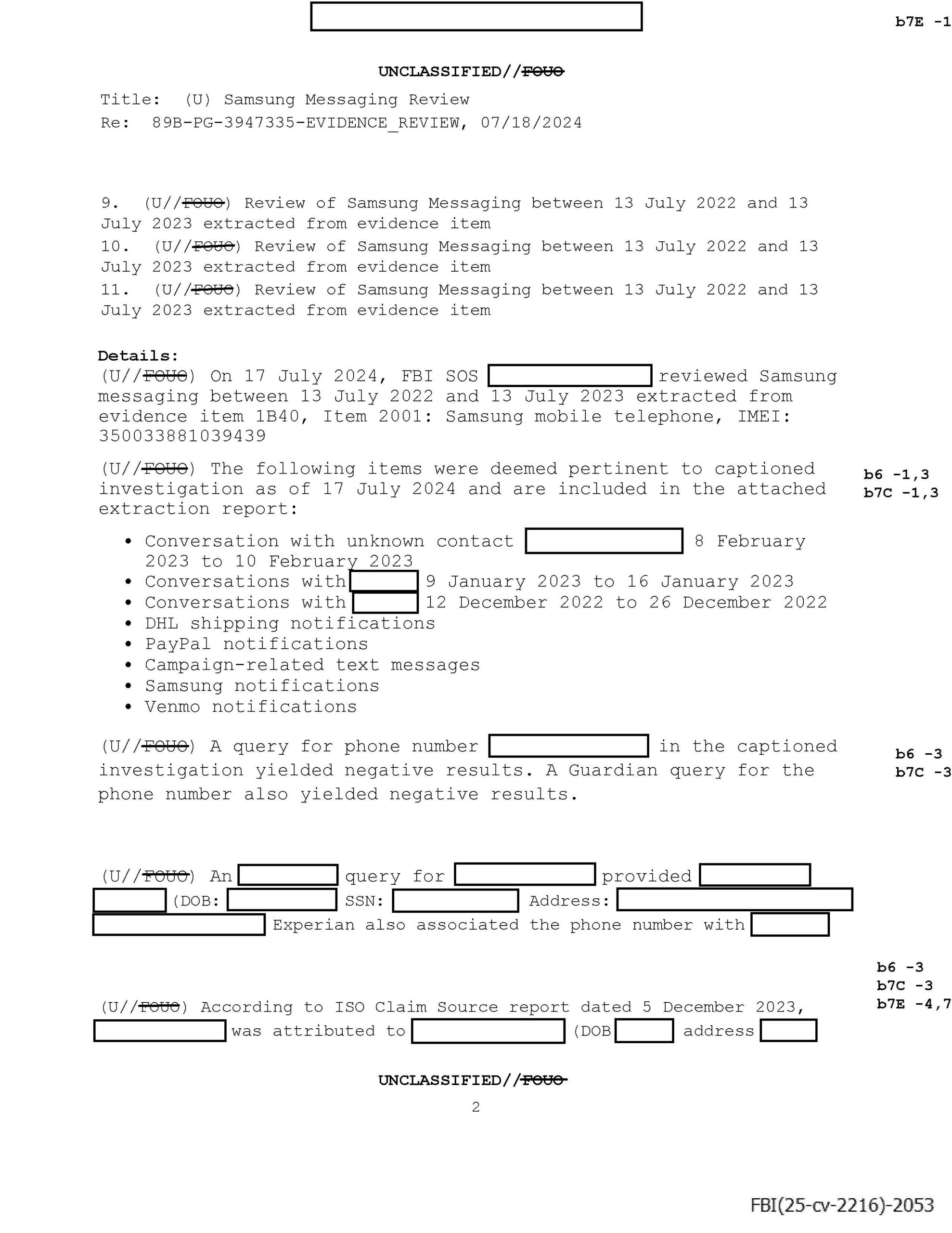 JW v DOJ Crooks prod 9 02216 pgs 3-40