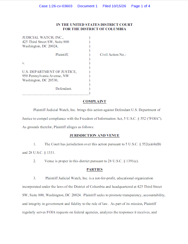 JW v DOJ Crossfire Hurricane complaint 03603