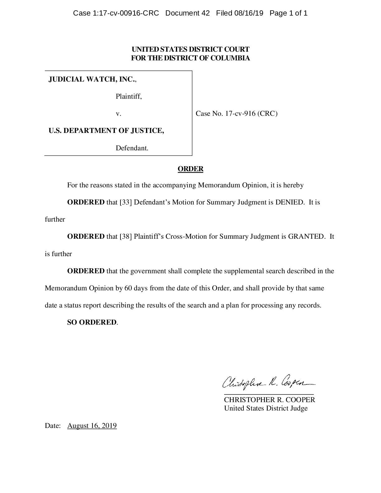 JW v DOJ Steele Orbis Opinion and Order 00916