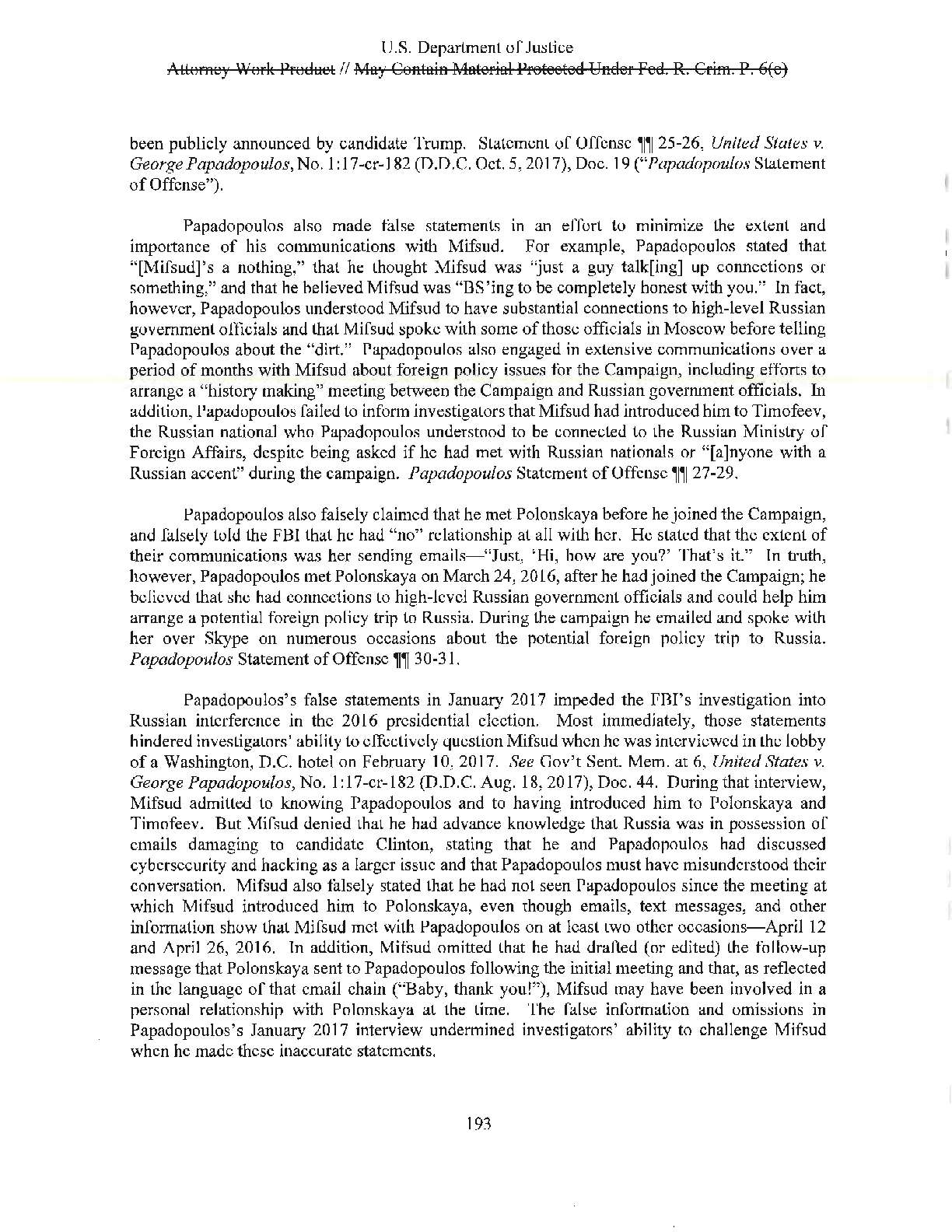 Mueller Report pgs 201-448