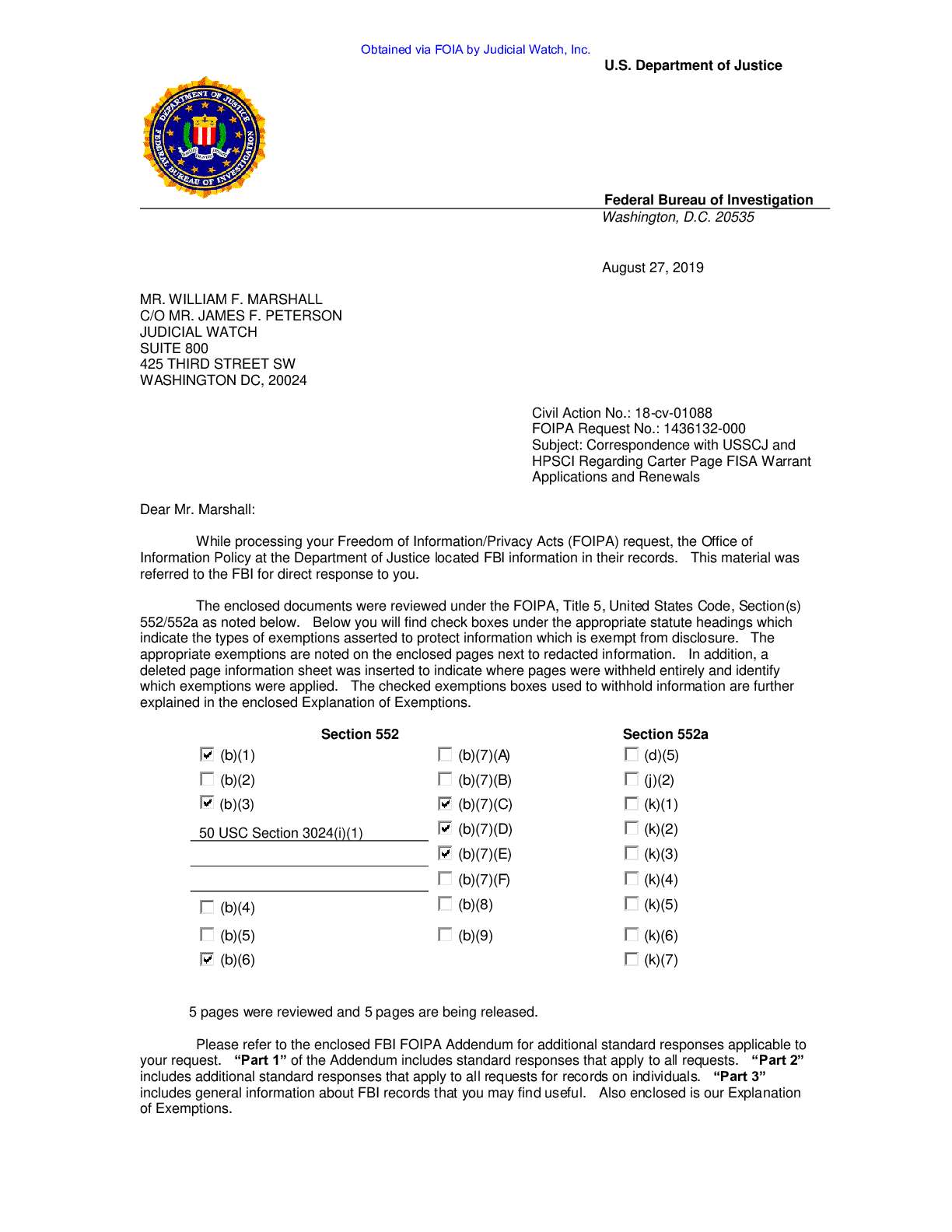 JW V DOJ Grassley FISA Letter and Memo 01088