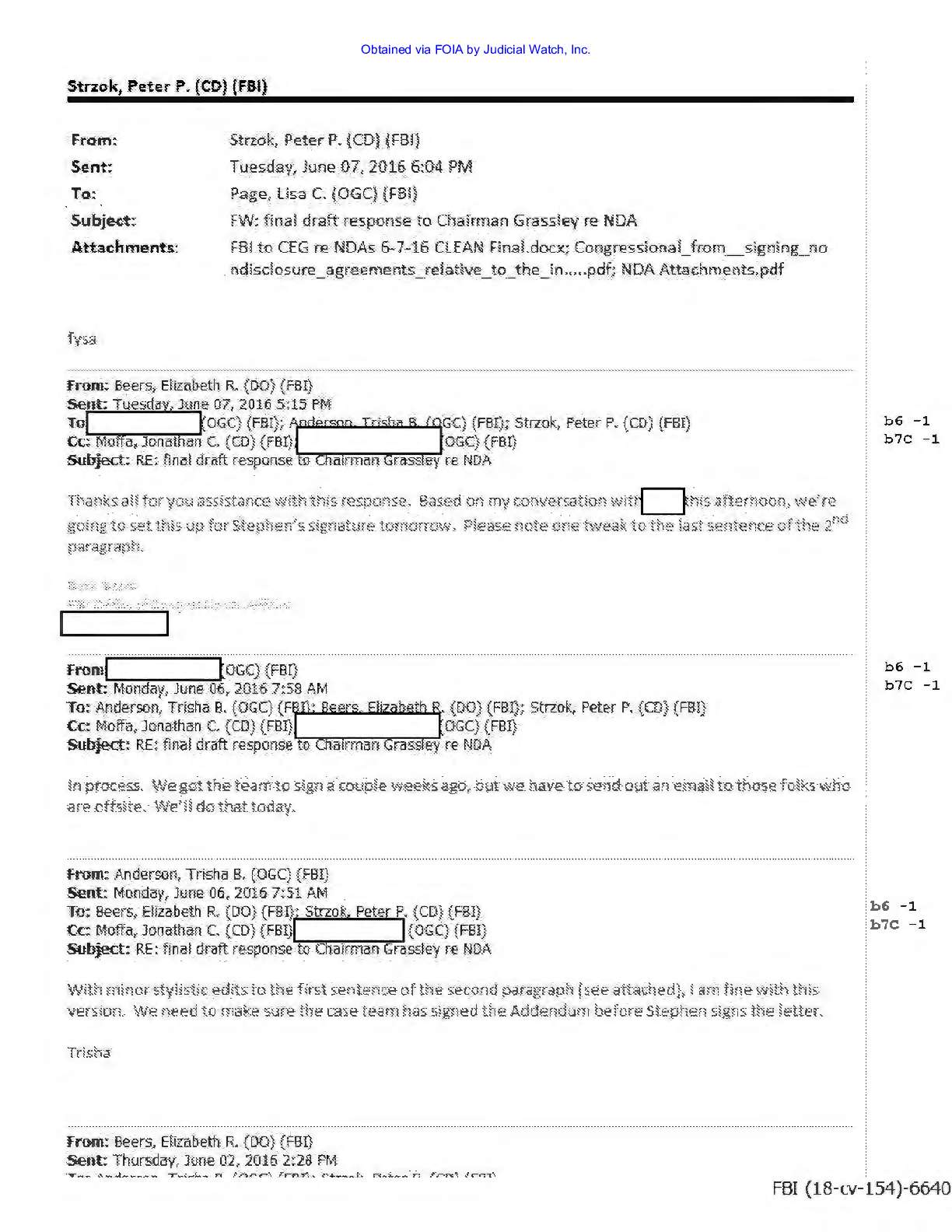 JW v DOJ Strzok-Page Emails Prod 15 00154 pgs 15-19