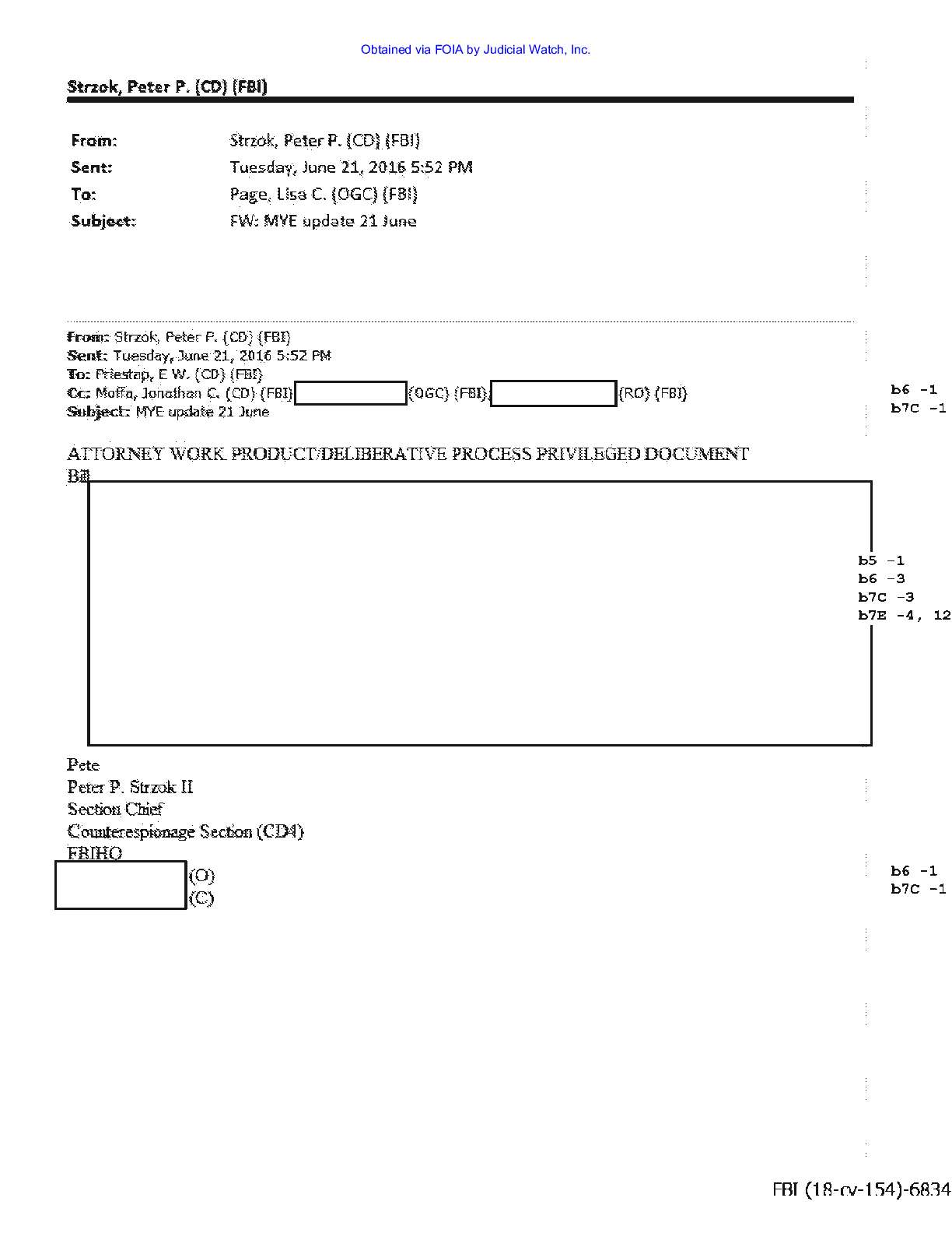 JW v DOJ Strzok Page Emails Prod 15 00154 pgs 60-62