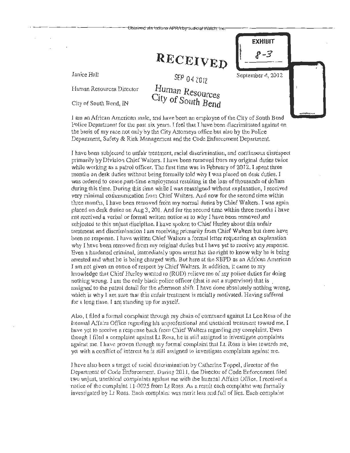 2019 South Bend Police Dept FOIA training records ...