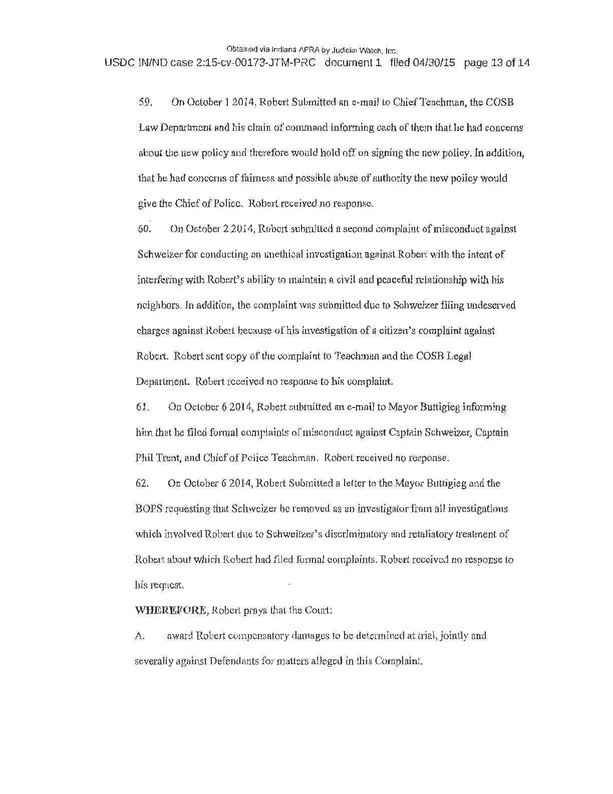 2019 South Bend Police Dept FOIA training records ...