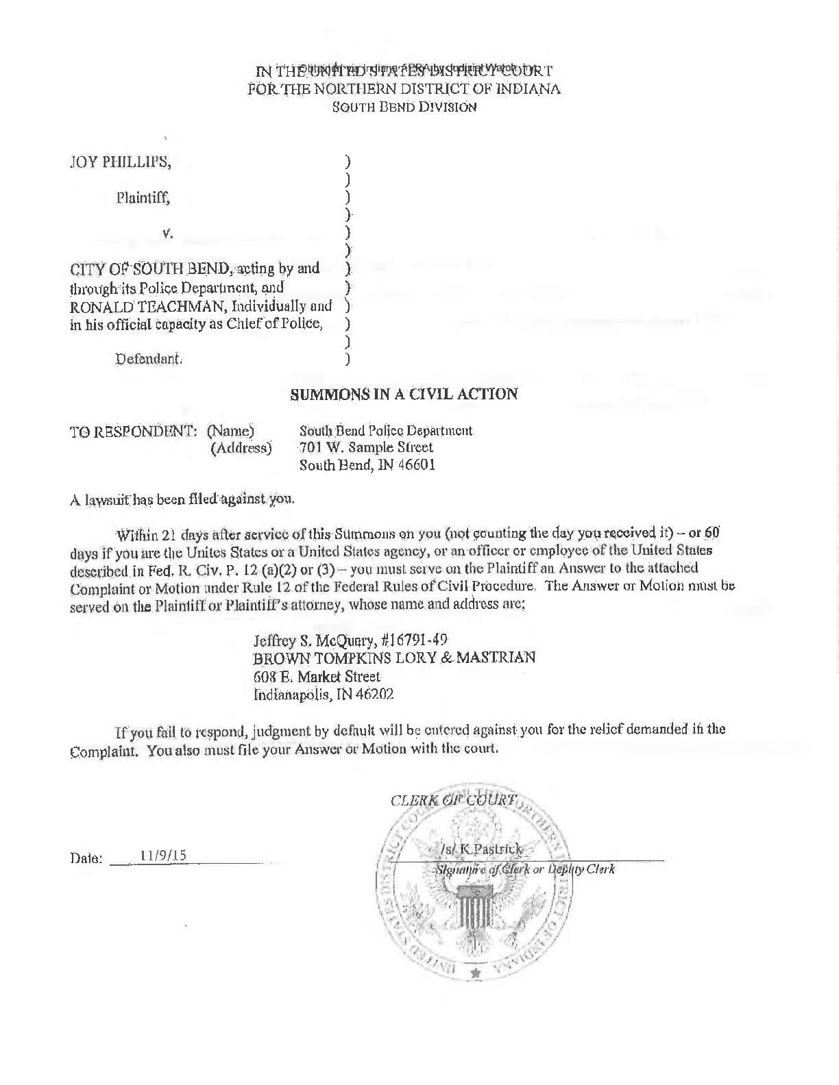 2019 South Bend Police Dept FOIA training records ...