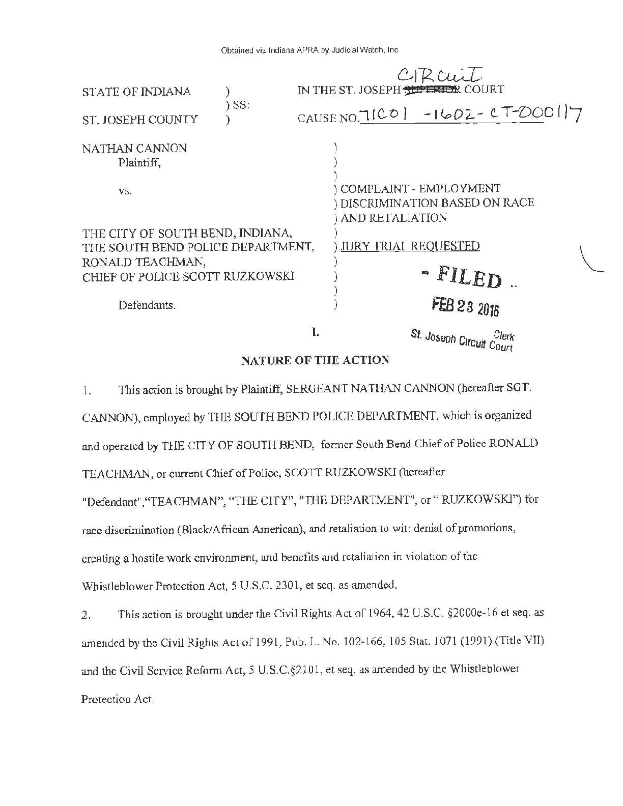 2019 South Bend Police Dept FOIA training records ...