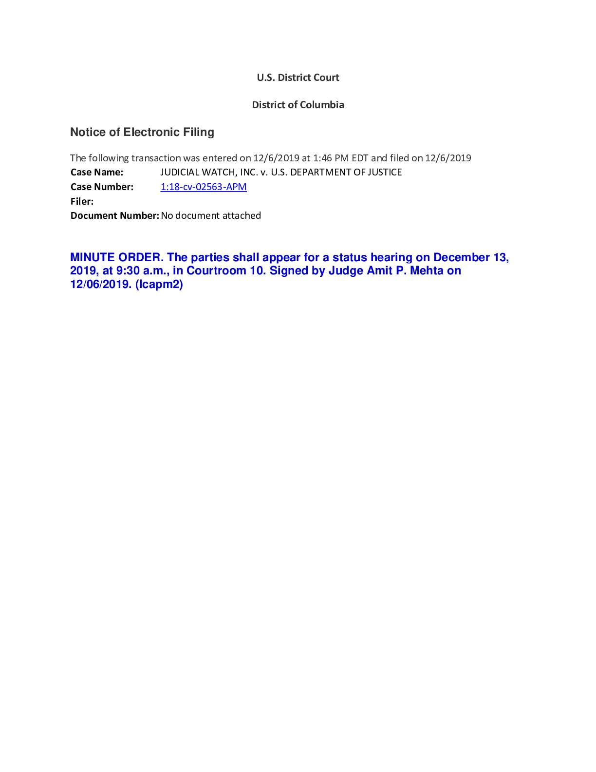 JW v DOJ Awan hearing order 02563