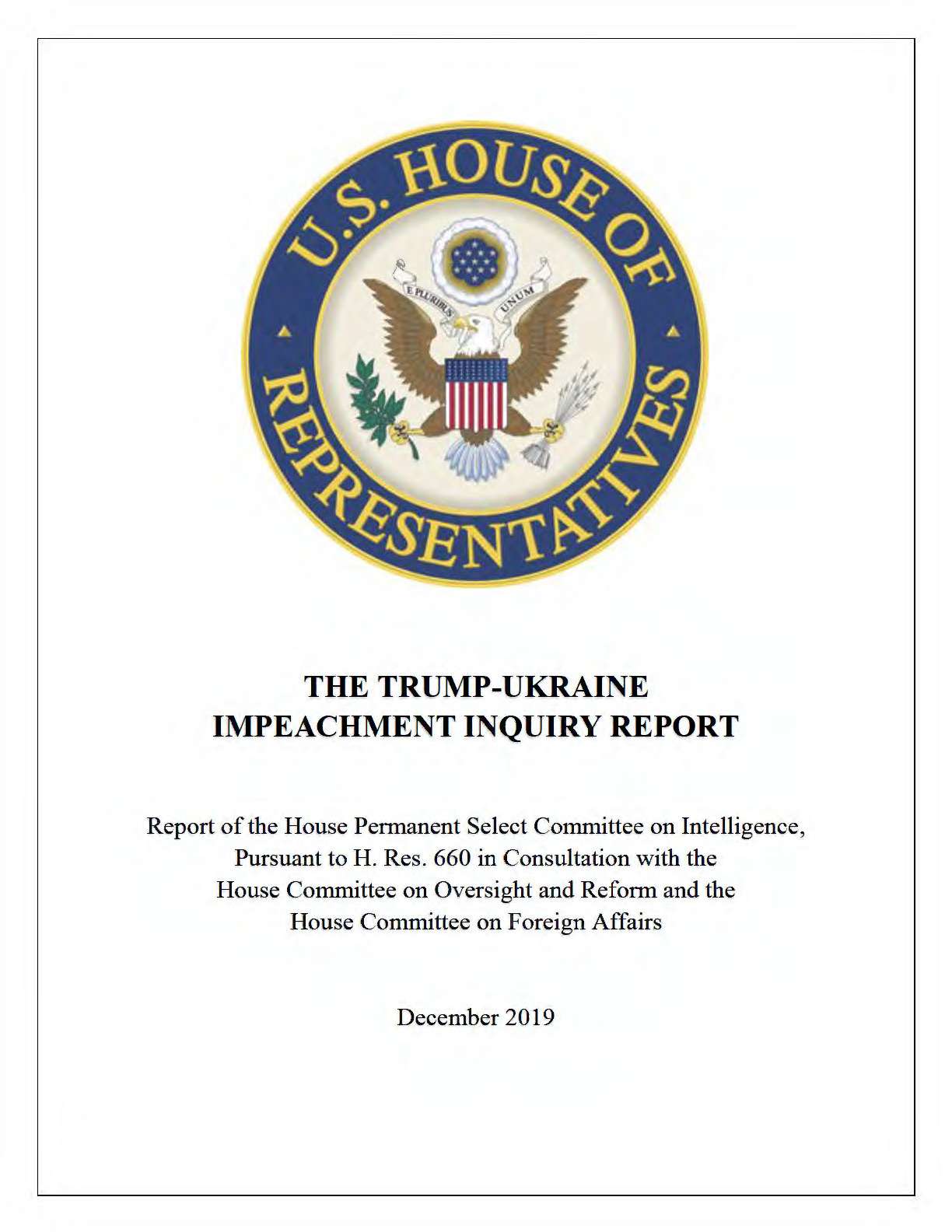 Trump Ukraine impeachment inquiry report December ...