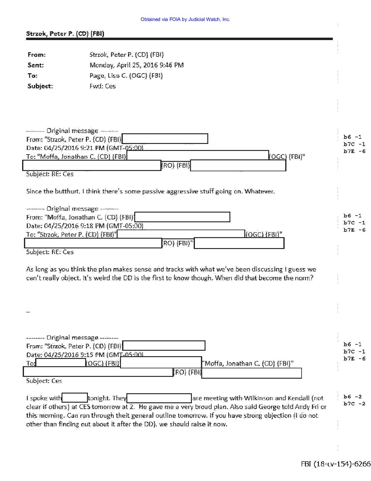 JW v DOJ Strzok Page emails prod 14 00154 pg 78