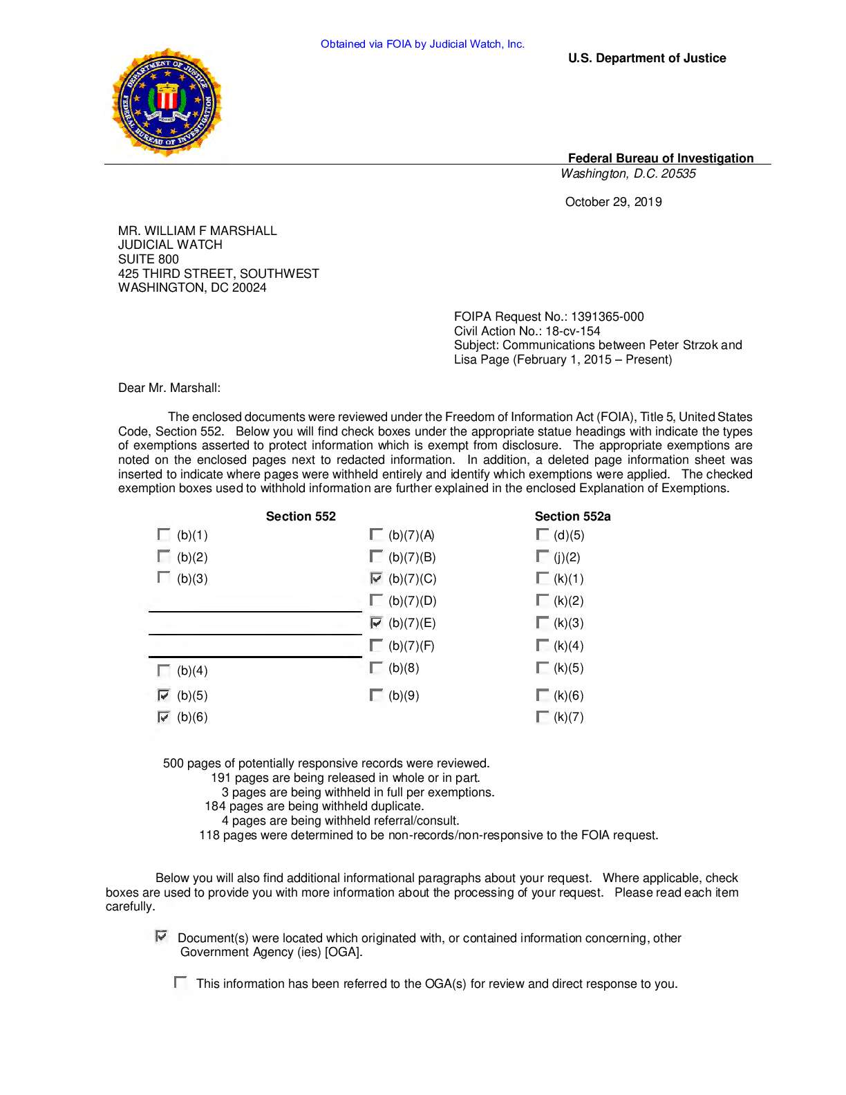 JW v DOJ Strzok Page prod 17 00154