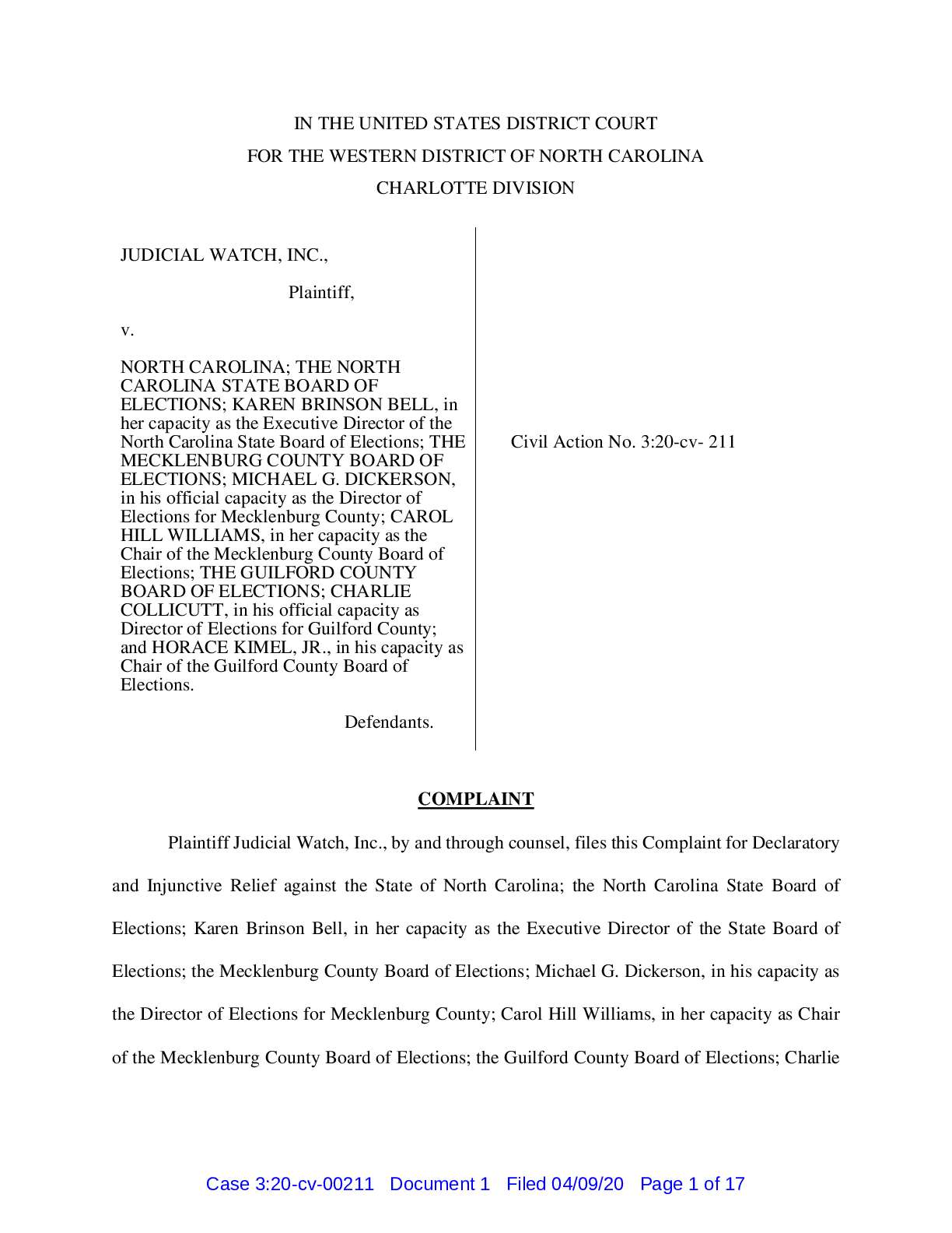 JW v North Carolina NVRA complaint 00211