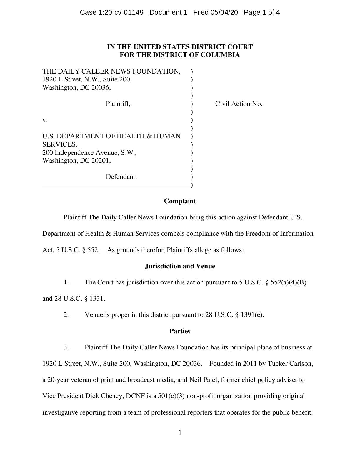 DCNF v HHS WHO complaint 01149