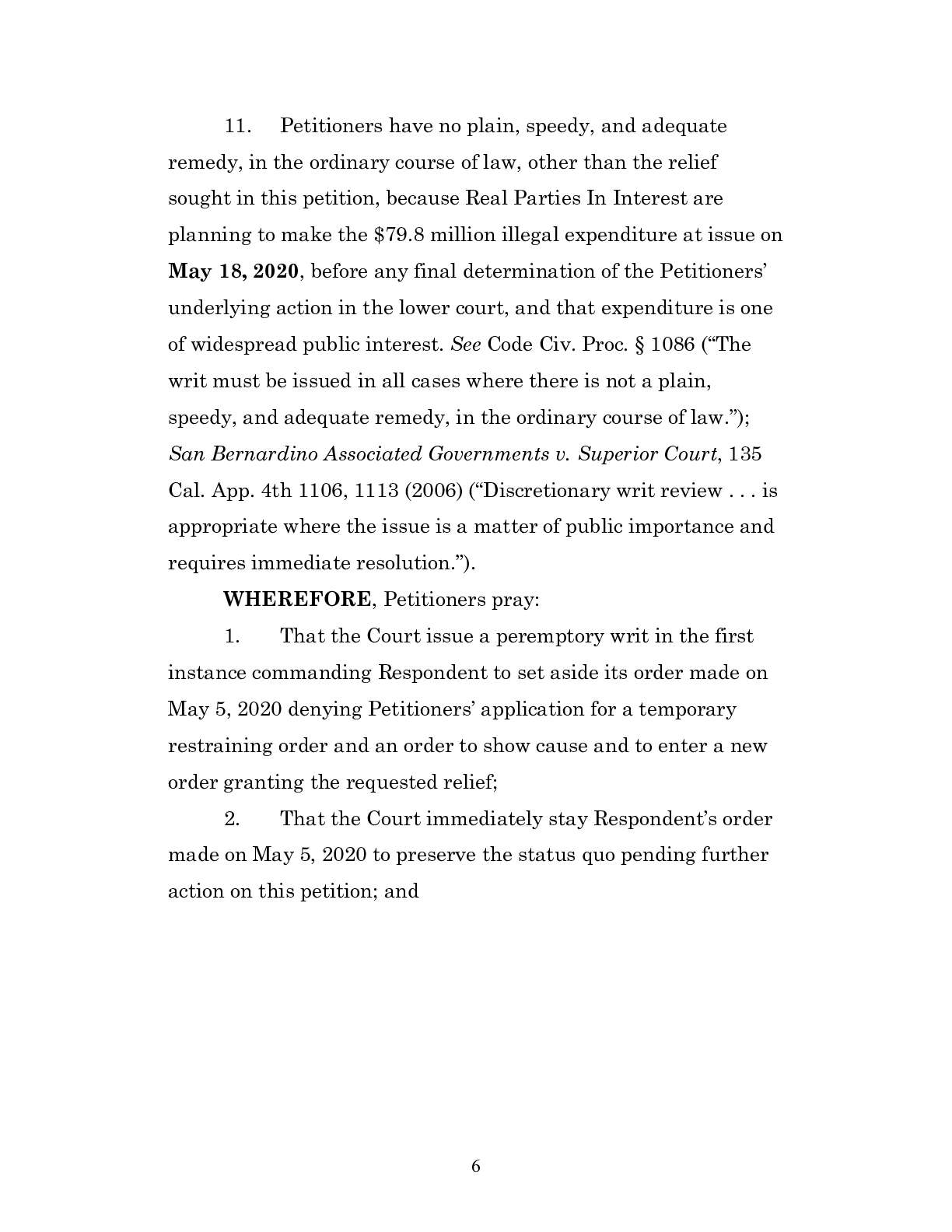 Cerletti v Newsom Petition for Writ of Mandate 163...