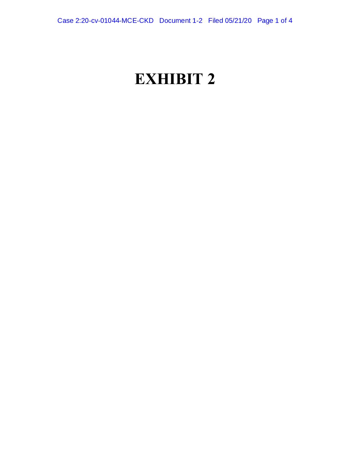 Executive Order CA N-64-20-Exhibit 2