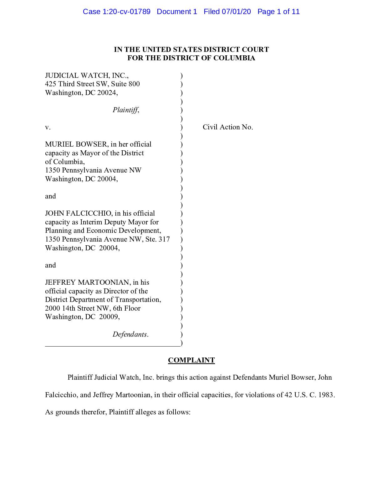 JW v Bowser et al. Paint DC complaint 01789
