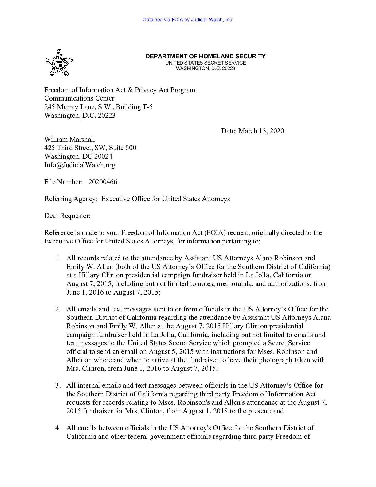 JW v DOJ Robinson Allen Duncan Hunter prod 2 03578