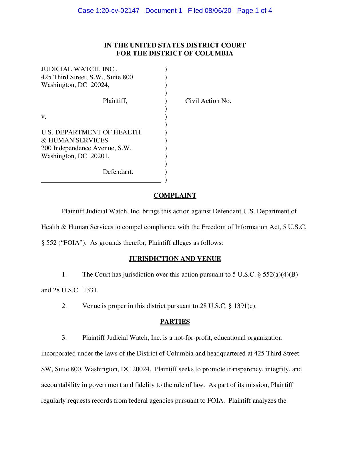JW v HHS COVID masks complaint 02147