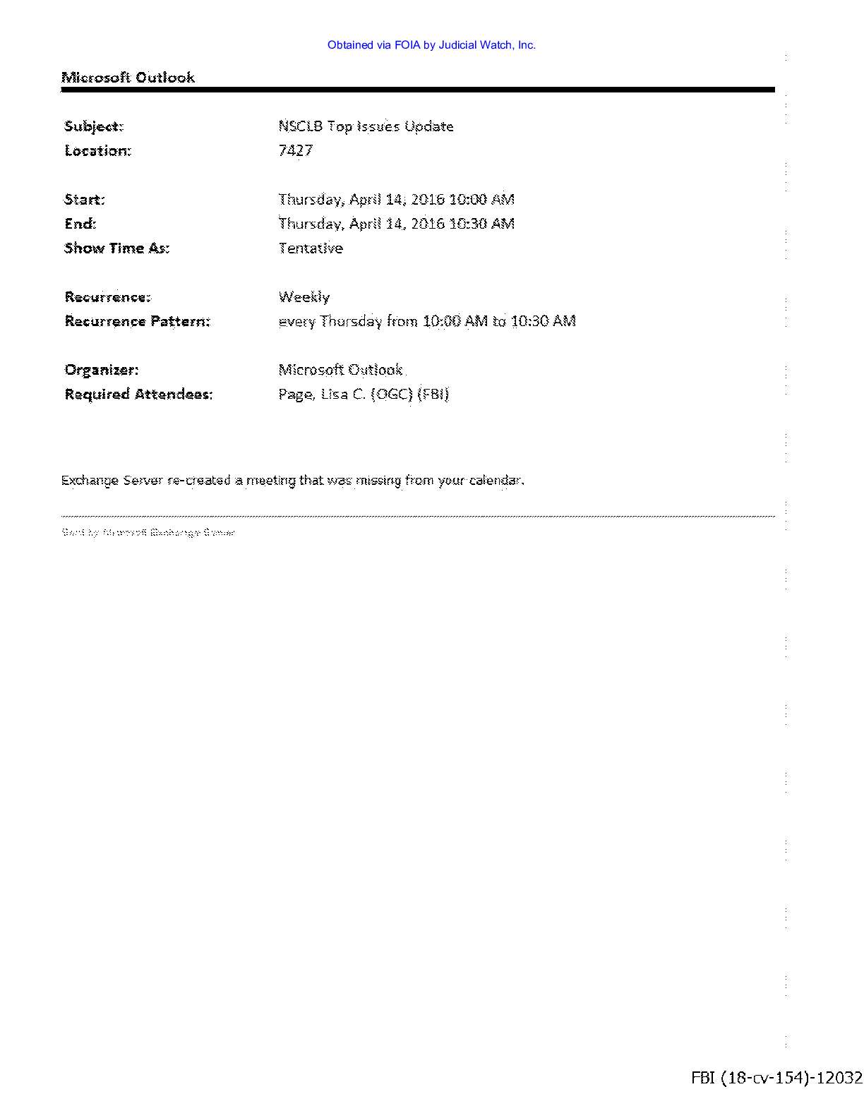 JW v DOJ Strzok Page Email prod 26 00154 pg 166