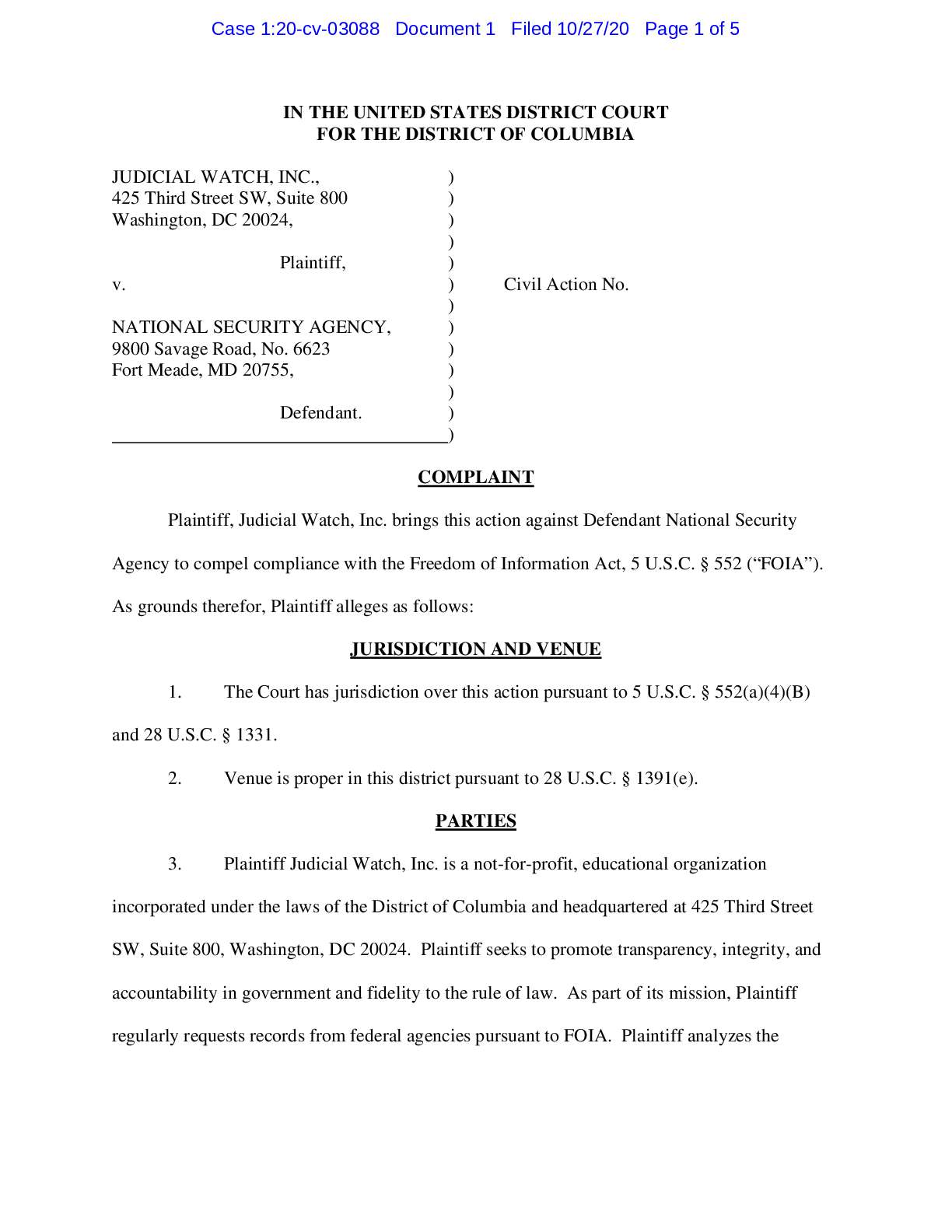 JW v NSA complaint 03088