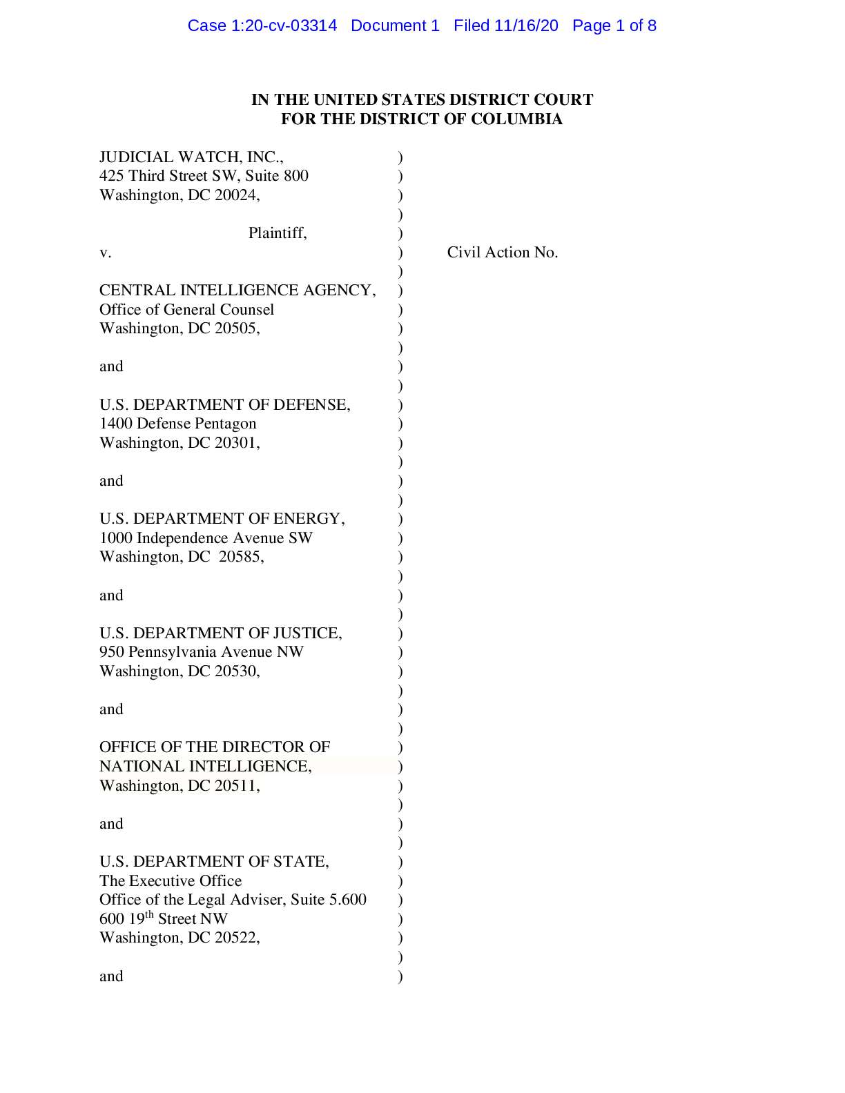 JW v CIA Unmasking complaint 03314