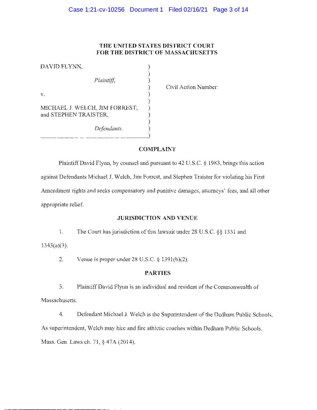 Flynn v. Forrest et. al. 21-cv-10256