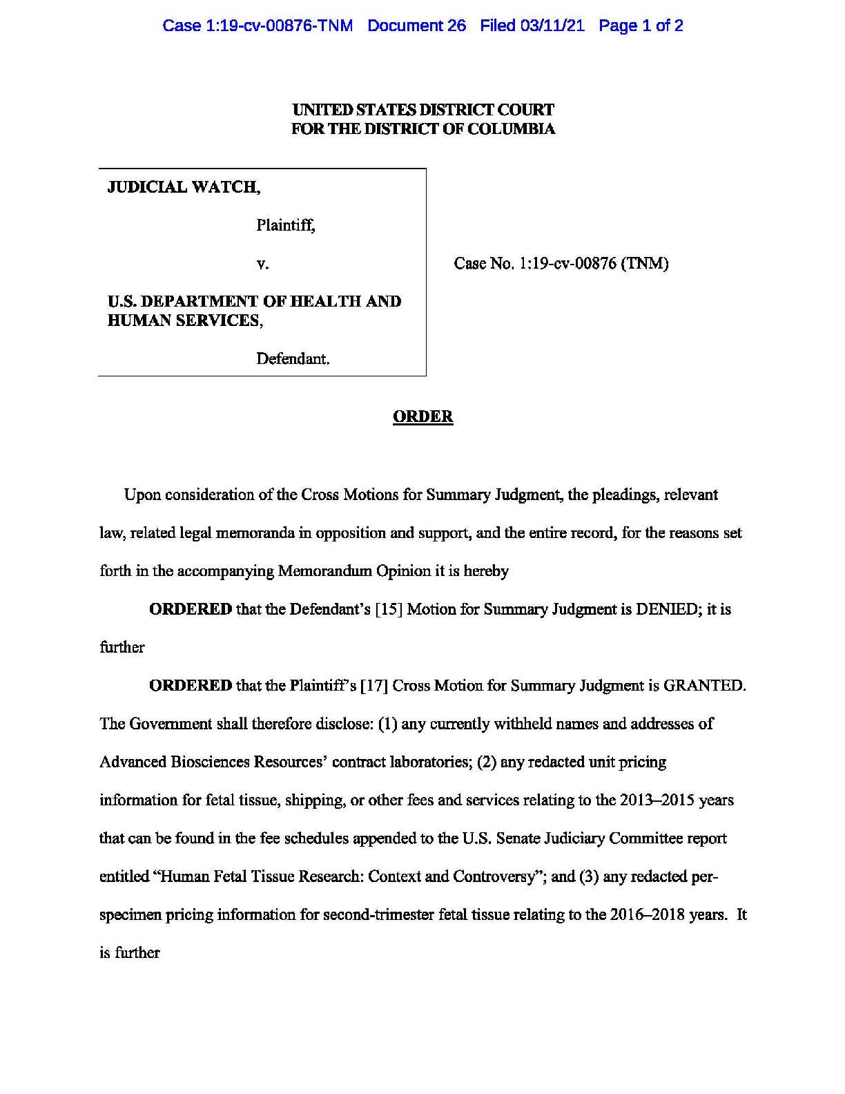 JW v HHS order 00876