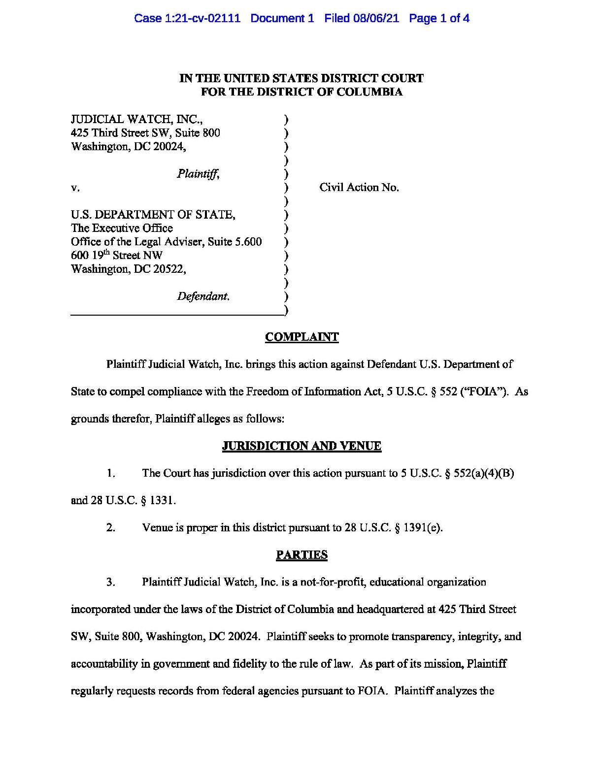 JW v Dept of State China Covid Testing complaint 0...