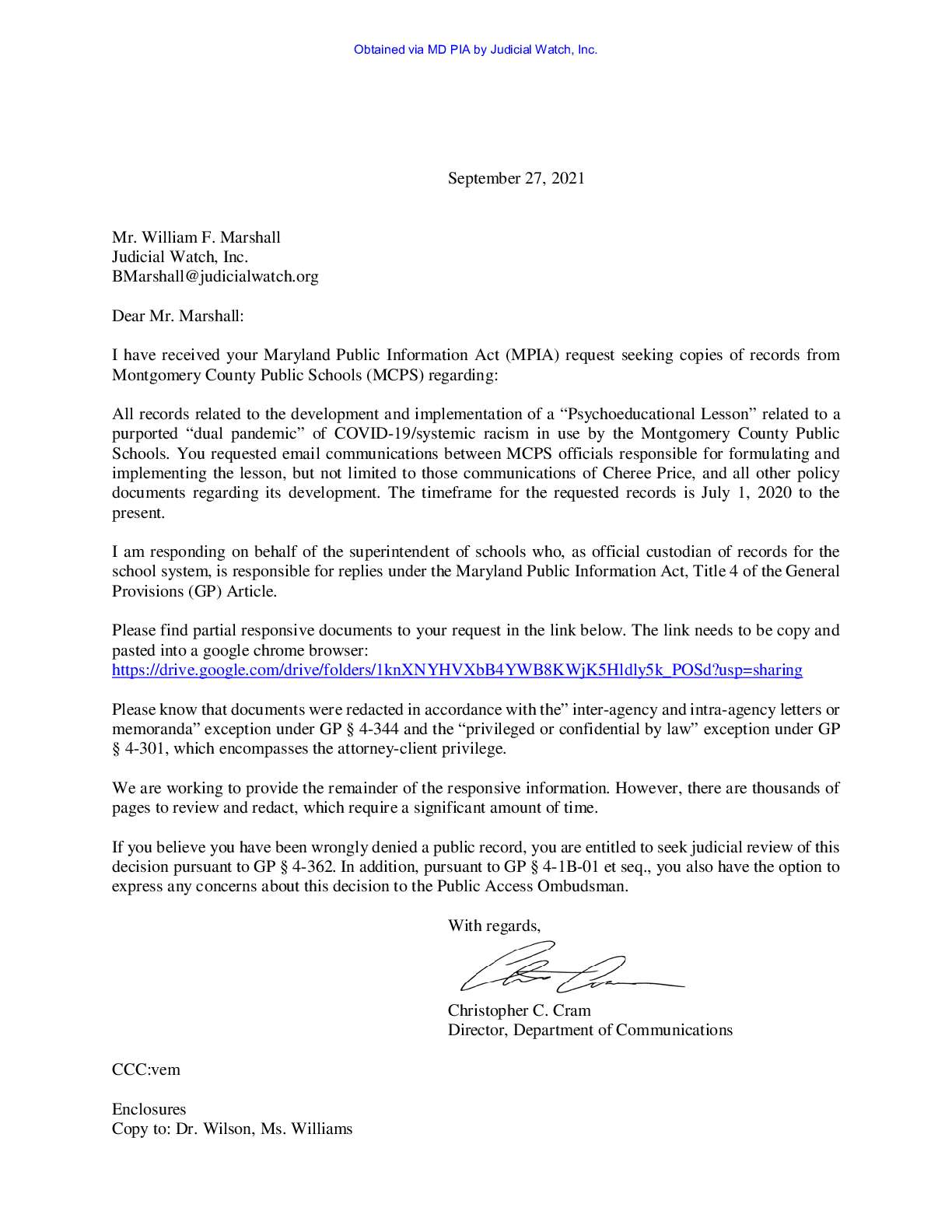 Montgomery Co Schools Psychoeducation October 2021