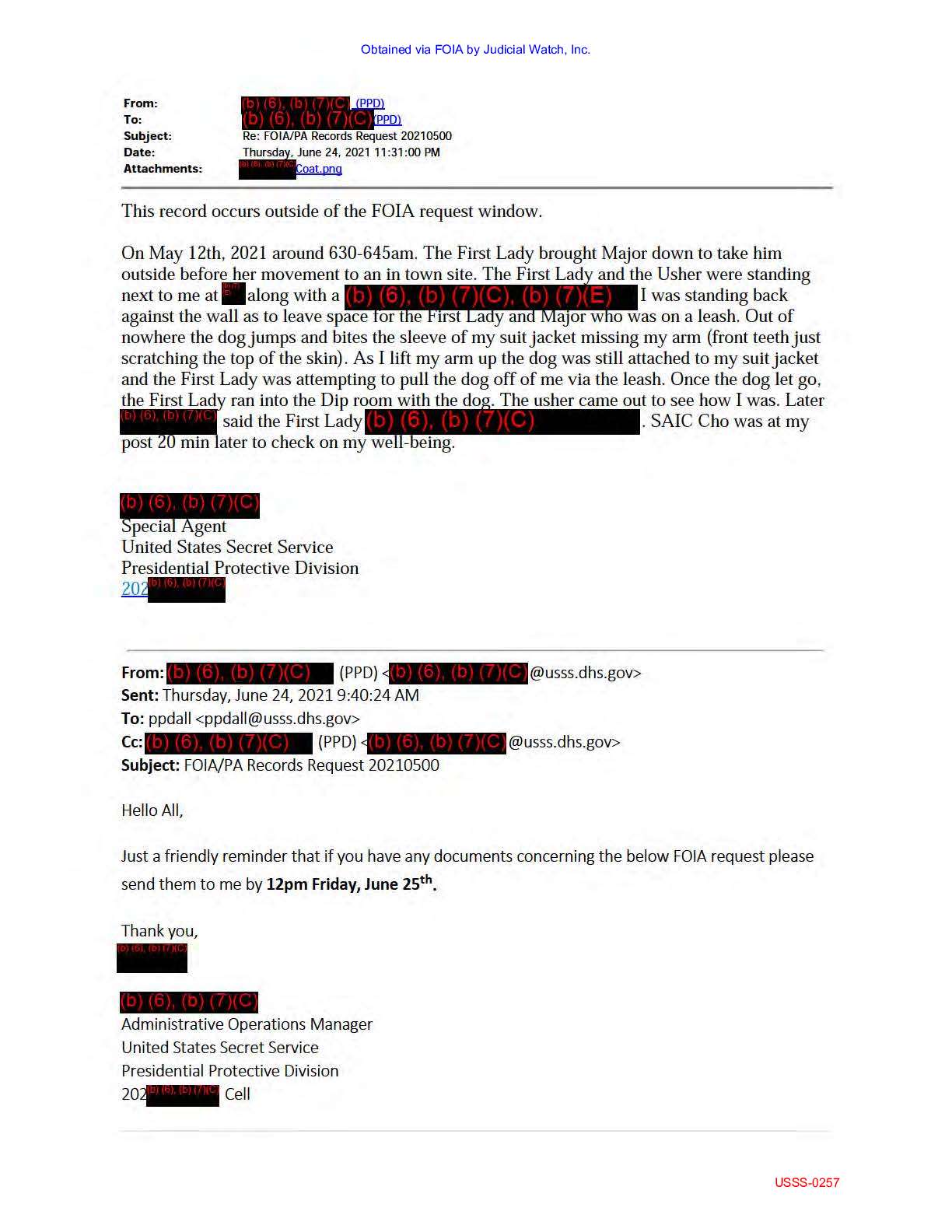 JW v Secret Service Biden dogs records 02824 pg 259
