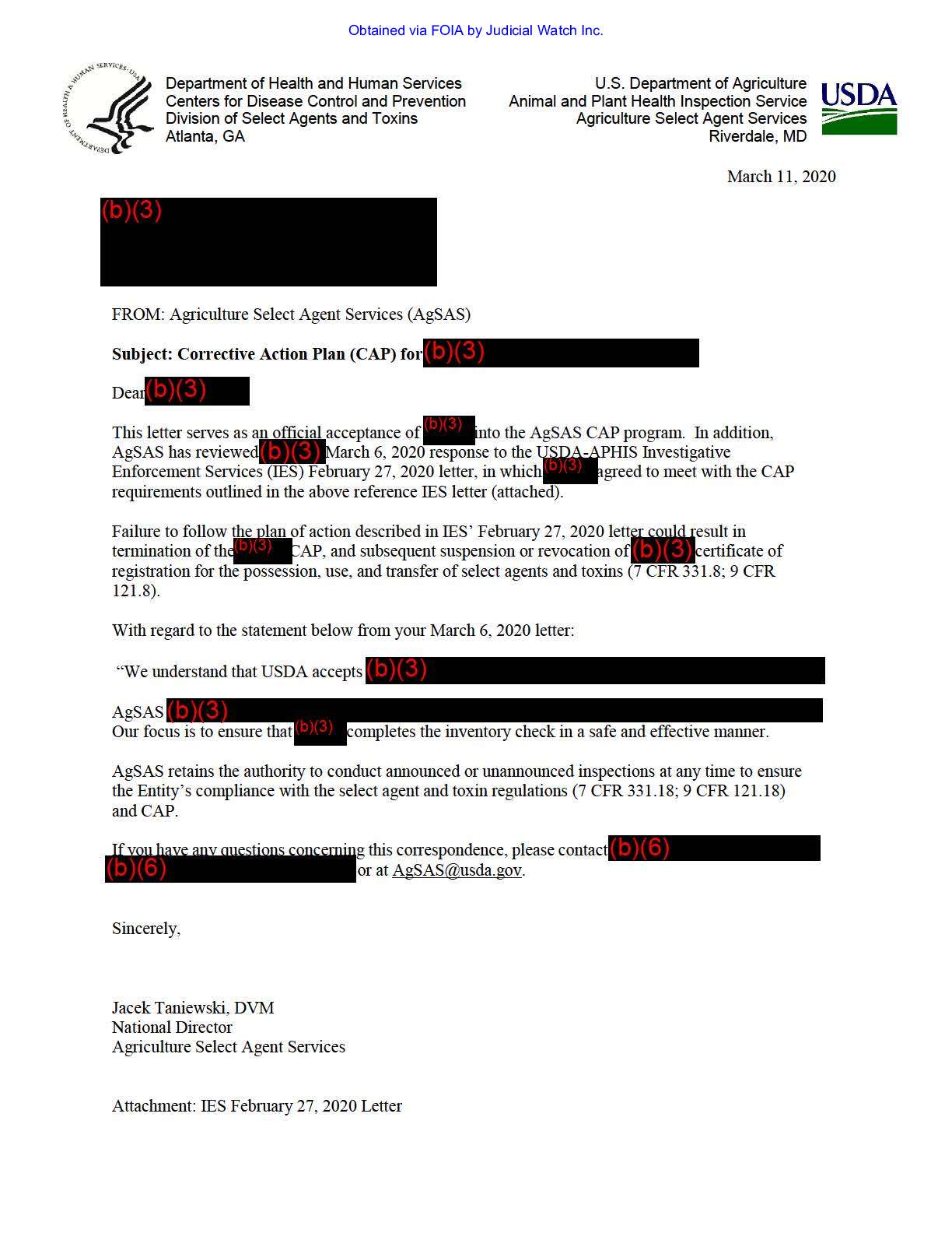USDA Select Agent Program FOIA April 2022 pg 4