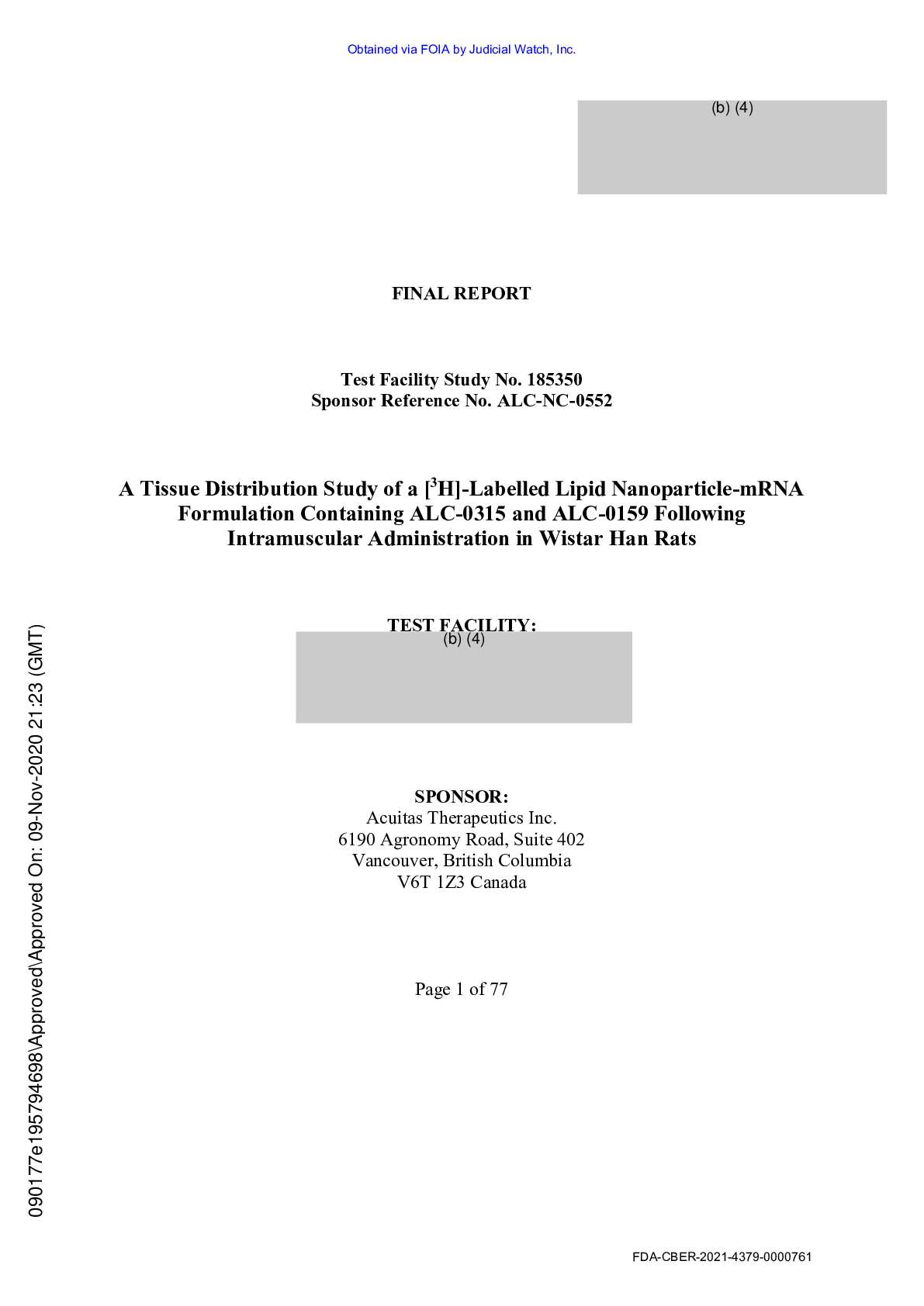 JW v HHS FDA Pfizer BioNTech Vaccine prod 3 02418 ...