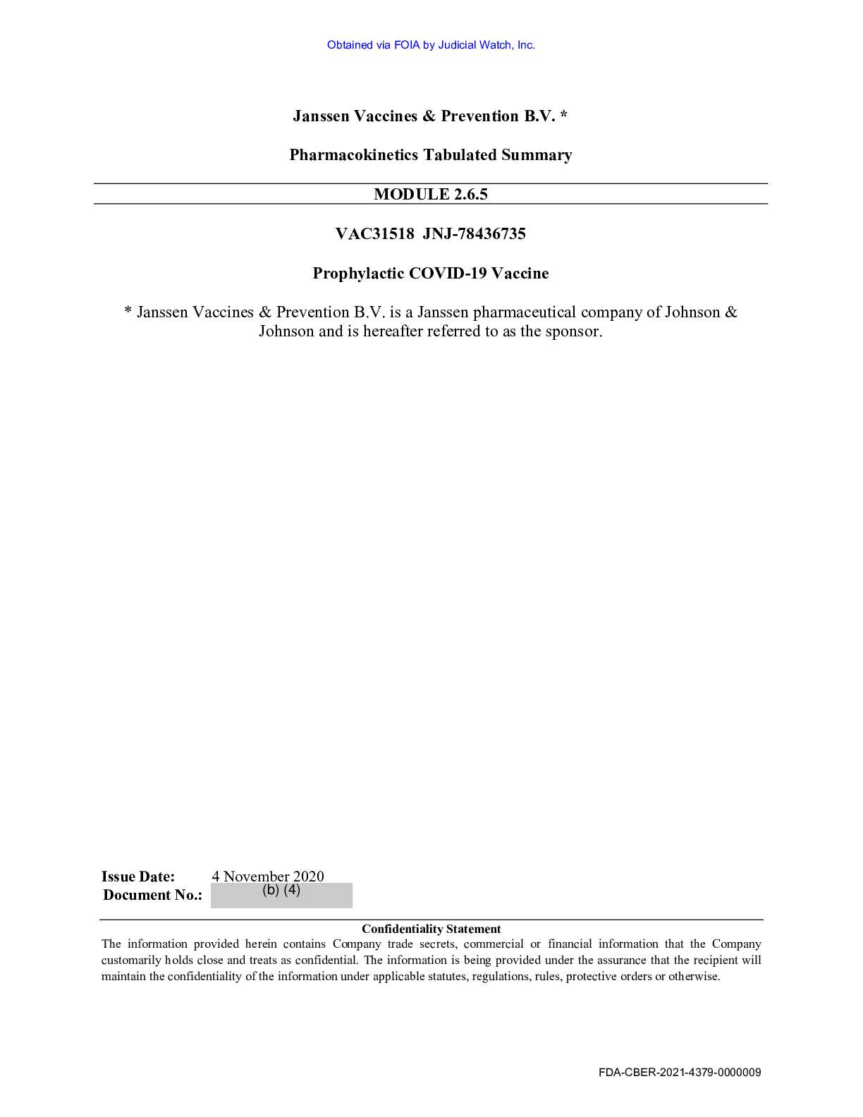 JW v HHS FDA Johnson & Johnson Vaccines Prod ...