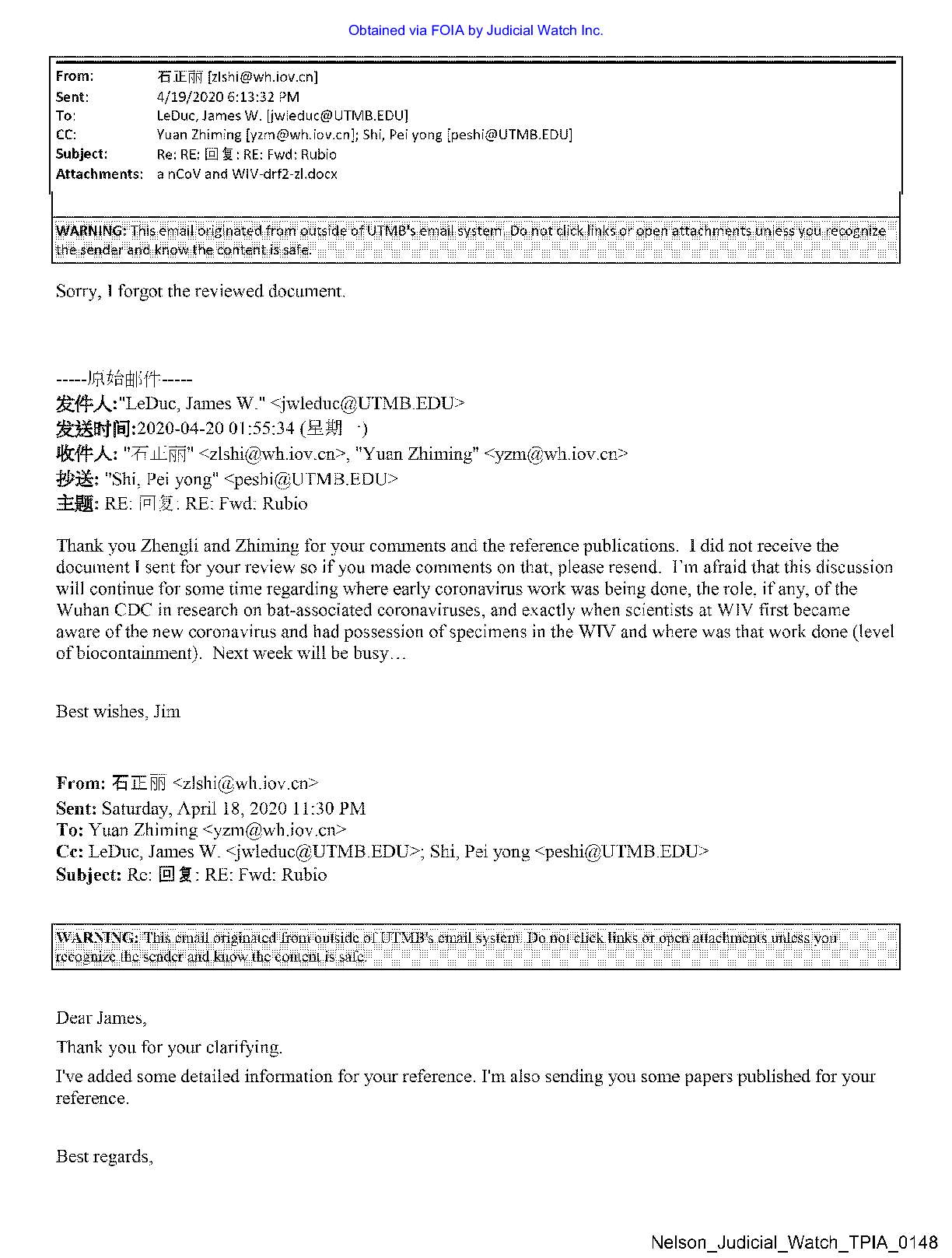 Wuhan Lab Production UTMB Records April 2022 pg 14...