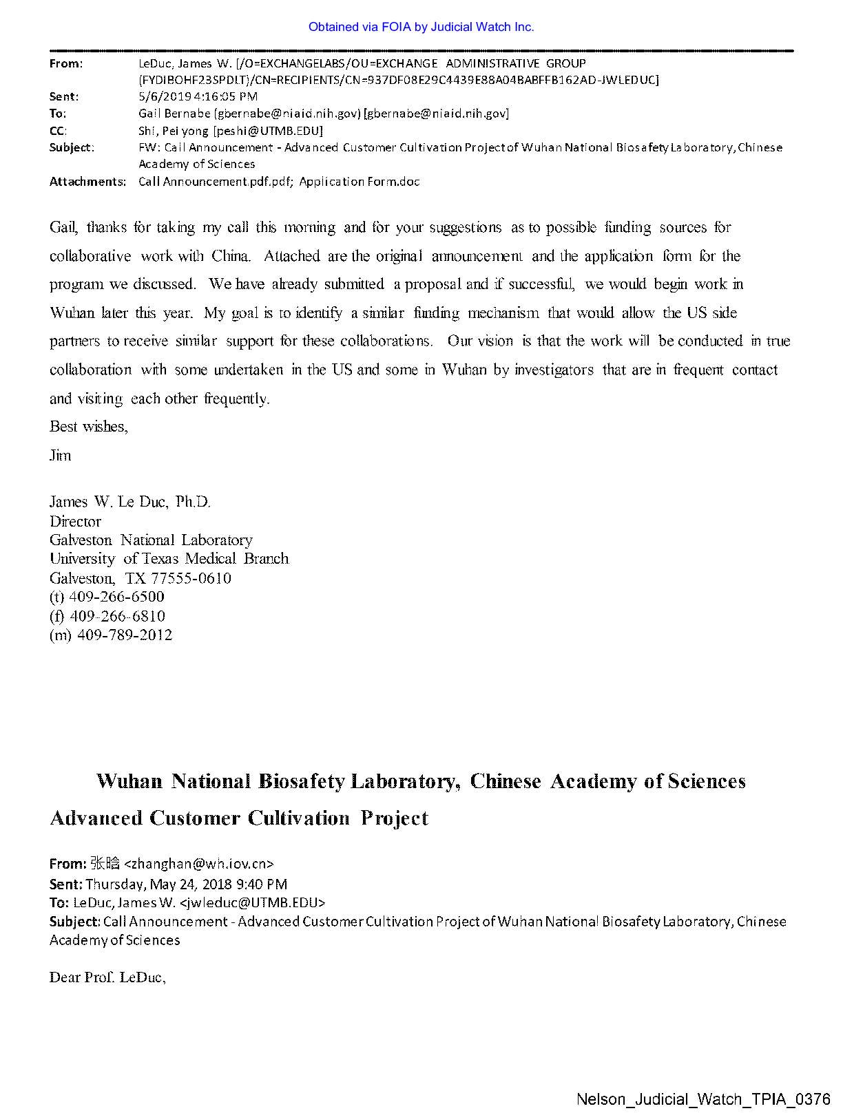 Wuhan Lab Production UTMB Records April 2022 pg 37...