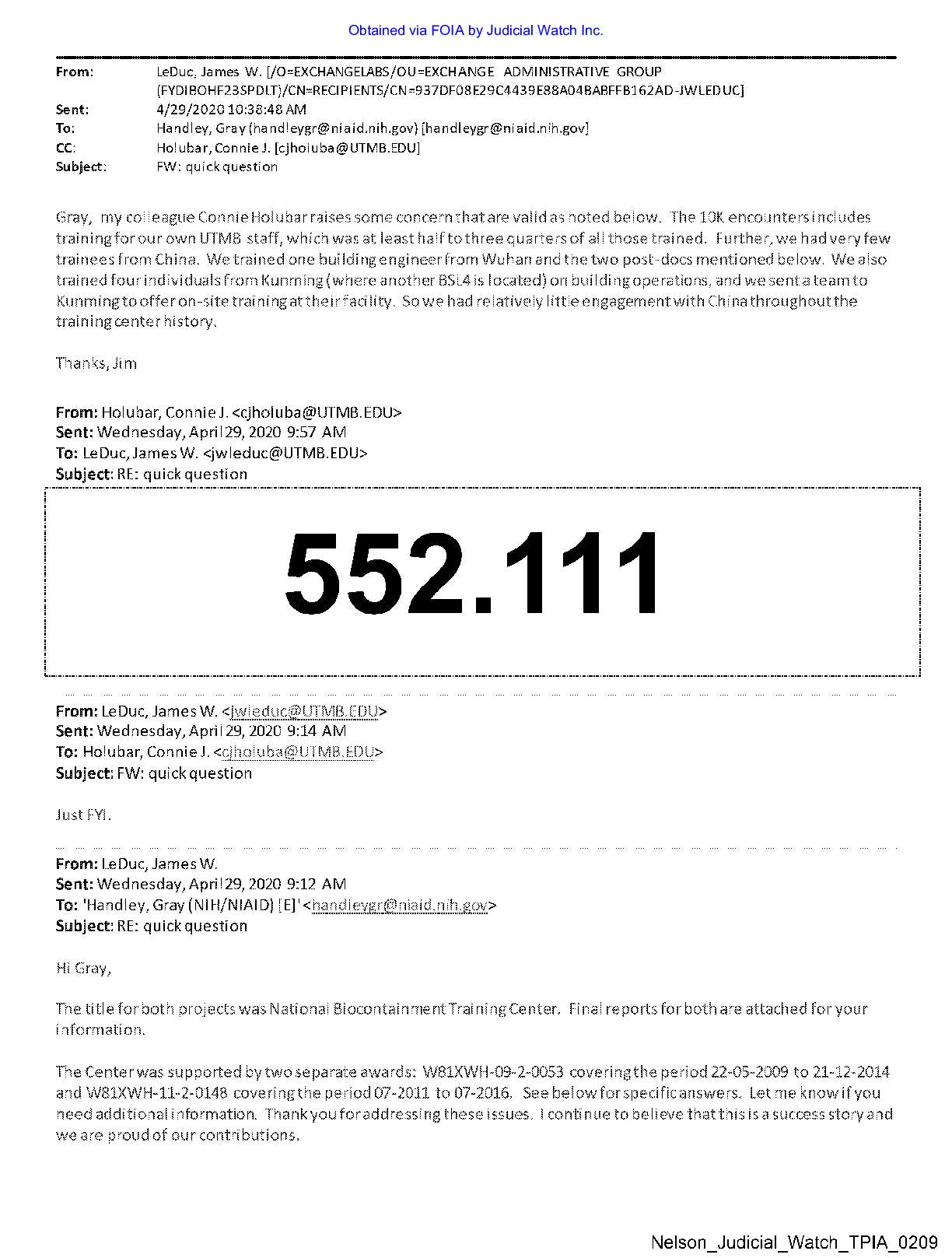 Wuhan Lab Production UTMB Records April 2022 pgs 2...