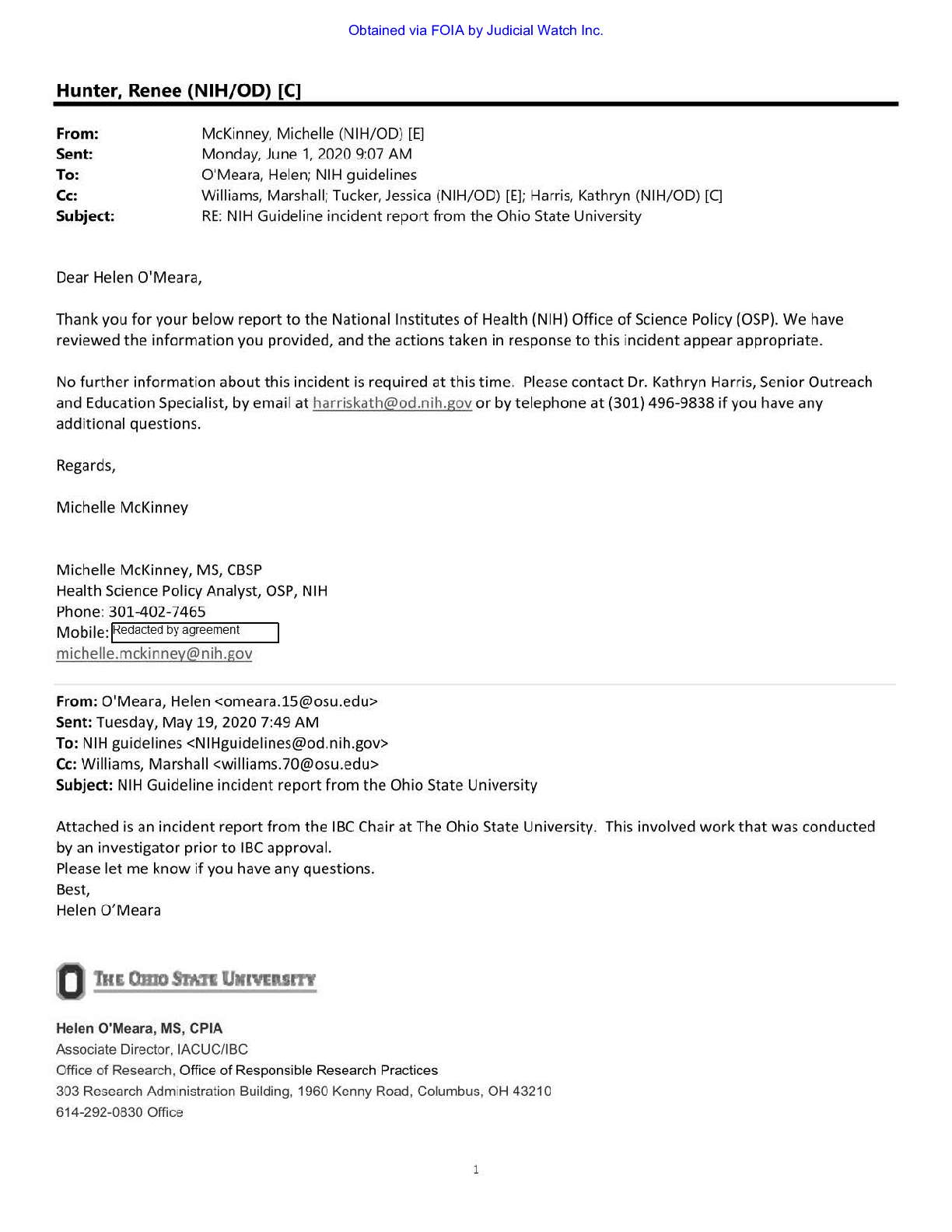 NIH Lab Incident Reports Case 57719 Partial Respon...