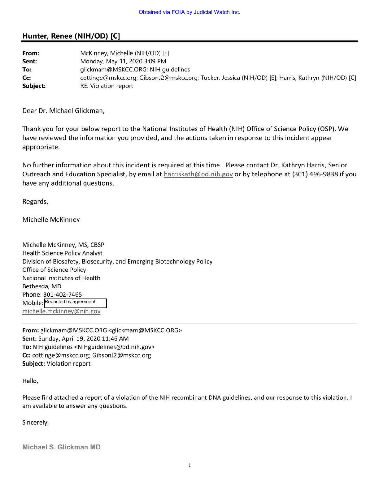 NIH Lab Incident Reports Case 57719 Partial Respon...