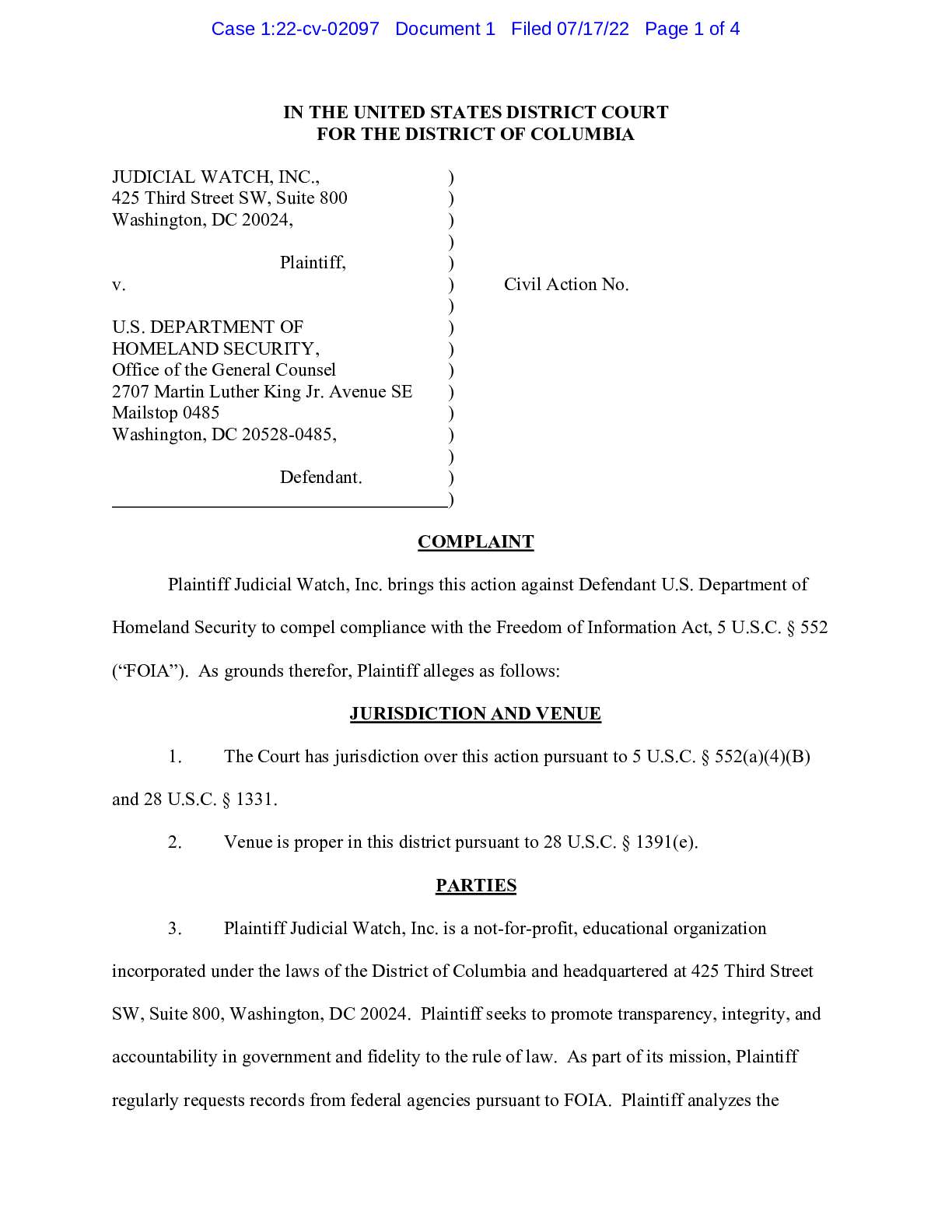 JW. v. DHS Hunter Biden travel complaint 02097